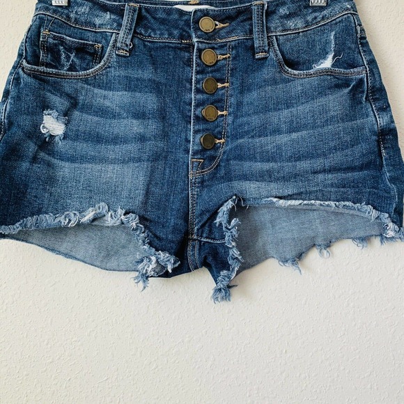 Just Black Pants - Just Black Denim Button Fly Mini Cut Off Jean Shorts